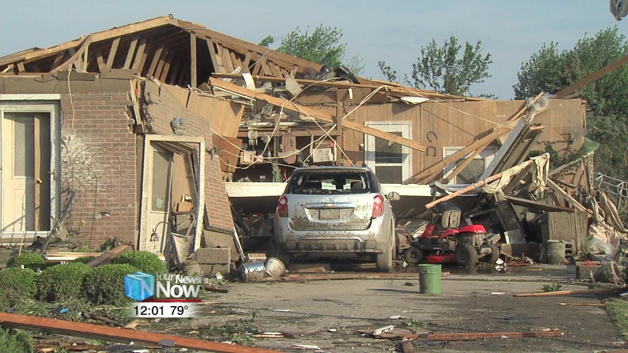 Damaged home in Celina due to tornado